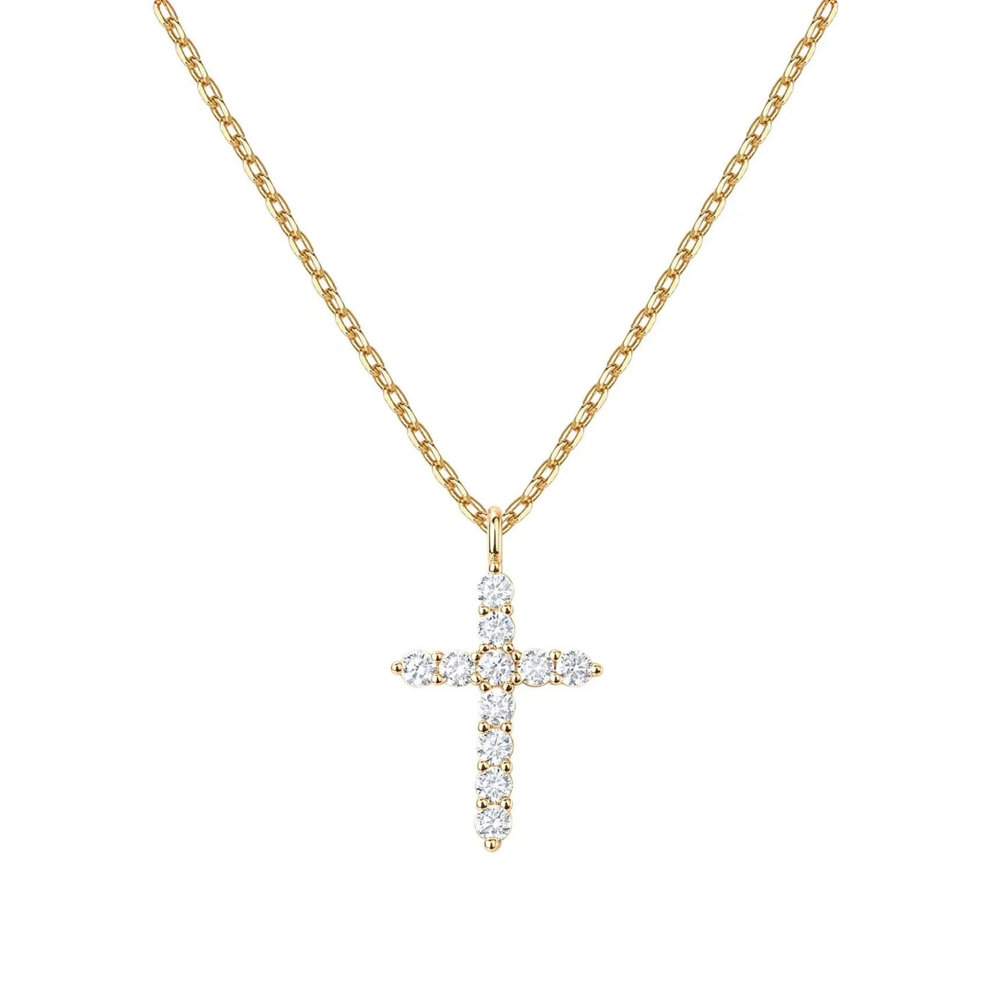 14K vergoldete Kreuz Kette