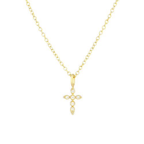 Kleine Goldene Schimmernde Kreuzkette