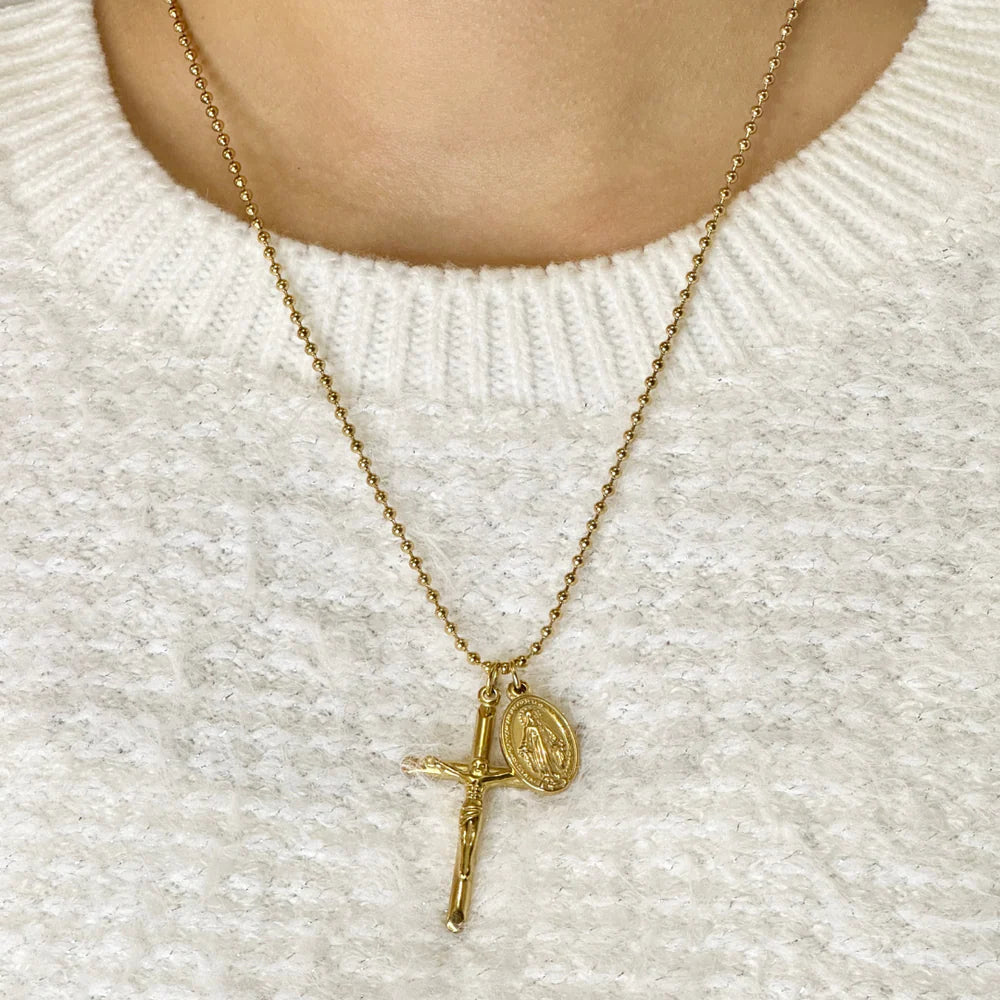 Elegante Goldene Jesus Kreuzkette